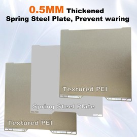 Same as Original H2D Spring Steel Double Sided Textured PEI Platform with QR Code, Dual Side Gold Textured Flexible Build Plate Flex Building Sheet for Bambu Lab H2D / H2D Combo 3D Printer, 355x346mm