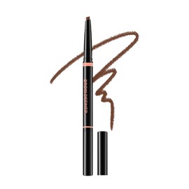 Precision Eyebrow Pencil - Ultra-Thin Micro Tip Waterproof Brow Definer | Dual-Ended Mechanical Pencil with Spoolie Brush | Natural Hair-Like Strokes (02# Brown)