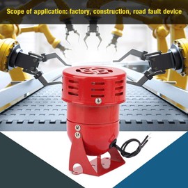 Akozon Summer Siren 220 V 120 dB High Energy Red Mini Metal Motor Alarm Industrial Sound Electrical Protection Against Theft MS 190