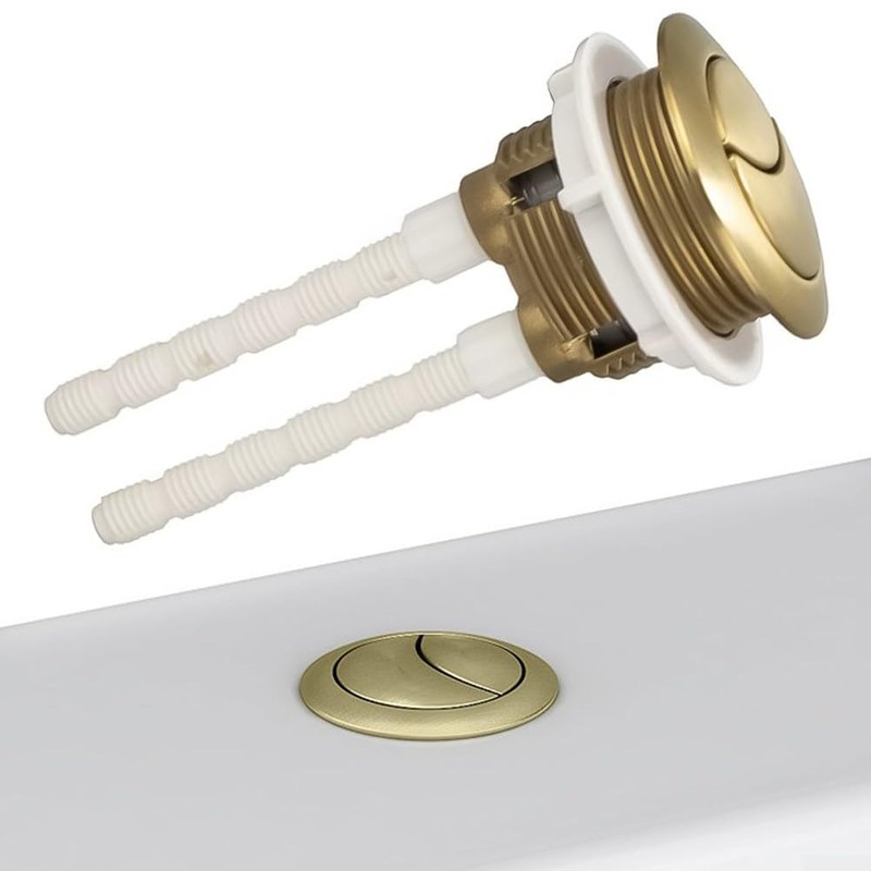 QiANGRENSD Flush Button Brushed Brass Universally Toilet Dual Flush Button