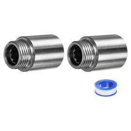 M METERXITY Shower Head Extension Arm, Stainless Steel G1/2 Male to Female Extension Pipe Fitting Adapter with PTFE Thread Seal Tape for Shower/Faucet, Pipe Plumbing Coupler 1.57"/40mm 2-Pack