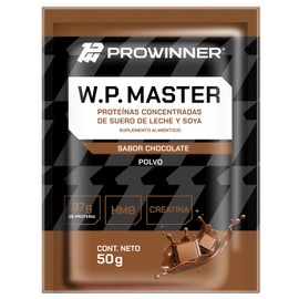 PROWINNER  WP Master, Suplemento Alimenticio, Proteína Concentrada de Suero de Leche y Soya, Sabor Chocolate, 37g de Proteína por Porción, con...     