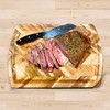 Acacia Rect. Herringbone design Chopping board, side grooves, deep well,