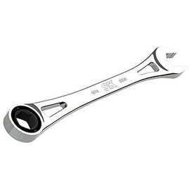 SK Hand Tool 80041 9/16" 6 Point X-Frame Metric Combination Ratcheting Wrench, Chrome, 1.7° Arc Swing, 216 Positions, Made in America