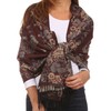Sakkas CHS1810 Ontario Doppelschicht Blumen Pashmina/Schal/Wrap/Stola mit Fransen - 2-braun
