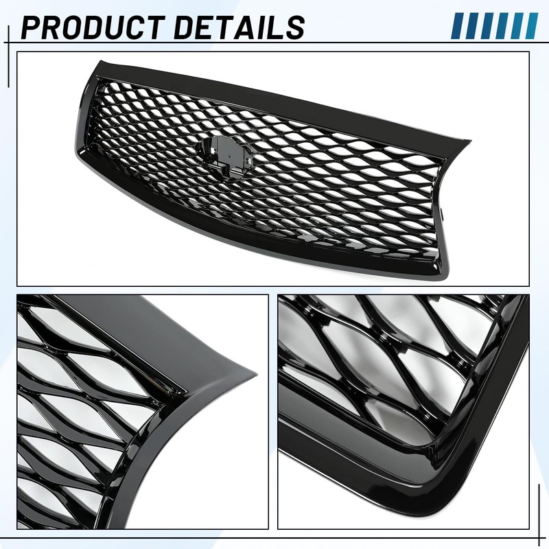 KUAFU Front Bumper Grill Compatible With 2014-2017 Infiniti Q50 All