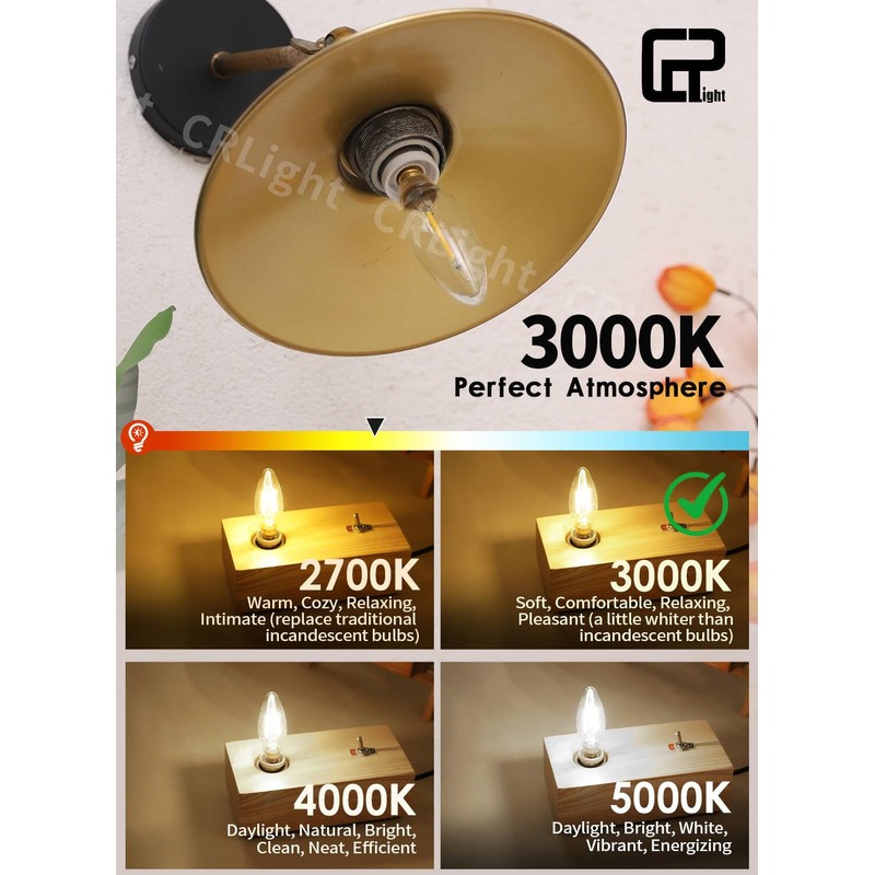 CRLight LED Candelabra Bulb 25W Equivalent 250 Lumens, 3000K Soft