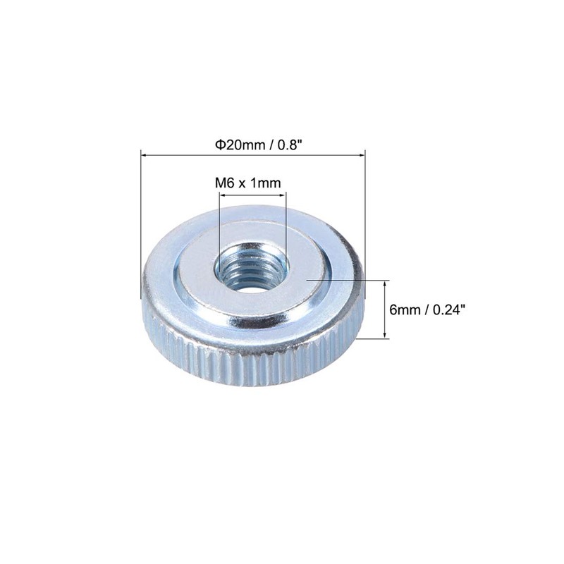 uxcell Round Knurled Thumb Nuts Conector Lock Adjusting Nuts, M6