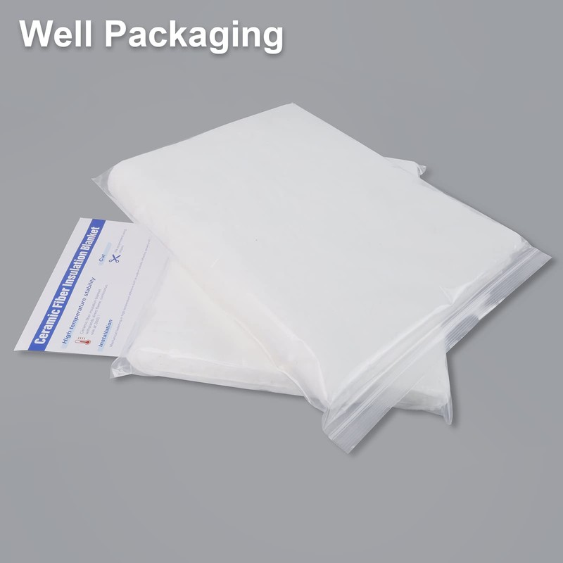 Lyrufexon Ceramic Fiber Insulation, 2 Pieces 24"x15.7"x1"Thick, 2600F Fireproof Insulation