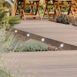 firstchoicelighting Set of 20-15mm LED Decking Plinth Ground Light Kit, Stainless Steel, Warm White 3000K, IP67 Waterproof Recessed Outdoor Garden Bathroom Kitchen