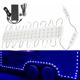 LEDupdates 50ft Food Truck Blue LED Light Kit Concession Vending Cart Kiosk + UL Power