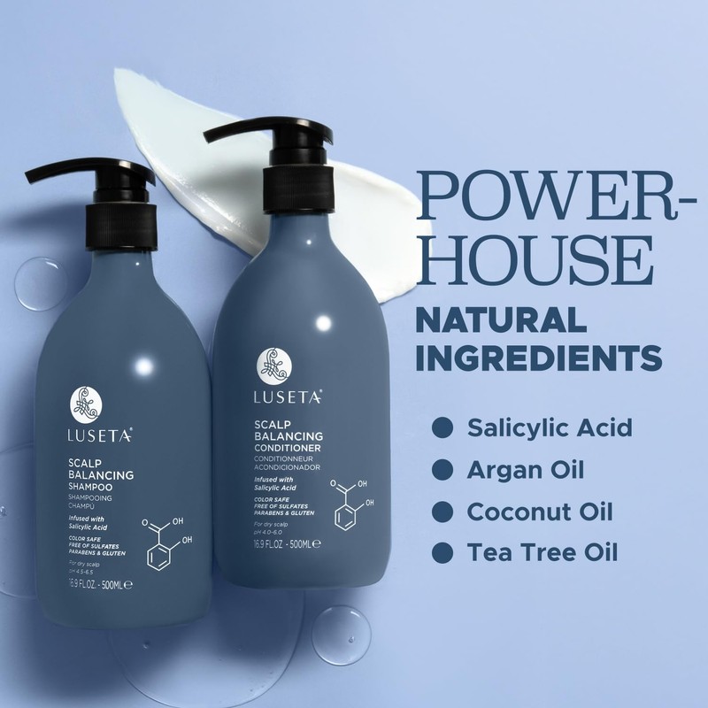 Luseta Salicylic Acid Shampoo and Conditioner Set for Men and