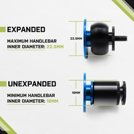 JRC Components Aluminum Handlebar Bike Bar End Plugs for Bicycles | Pack of 2 Handlebar Plugs - Bike Bar End Grips | Mountain Bike Bar End Caps for Road Bikes - Premium Bike Handlebar Caps [Blue]