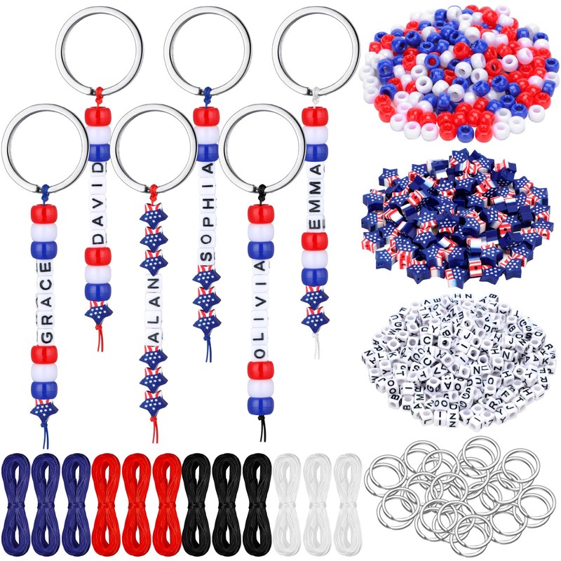 Landical 564 Pcs DIY Bead Keychain Kit Key Chain Making