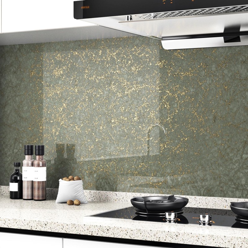 Wallderful Gradient Gray Gold Marble Wallpaper Green Grey Kitchen Countertop
