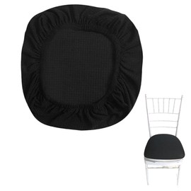 UEAVOID Chair Cover Stretch Jacquard Non-Slip Anti-Dust Seat Covers Seat Cushion for Office Restaurant Wedding Kitchen Decoration Protection (Black)
