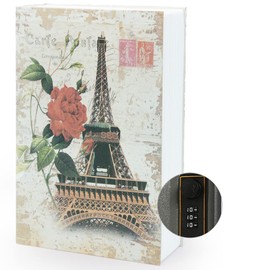 Diversion Book Safe Storage Box (9.5"×6"×2.2"), Dictionary Secret Safe Can with Security Combination Lock, Diversion Book Hidden Safe (Paris,Combination)