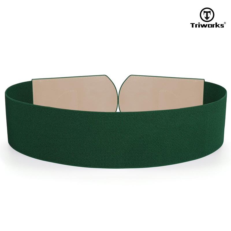 TRIWORKS - Cinturón elástico ancho para mujer, cinturón elástico para