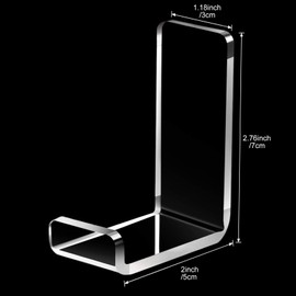 4 Pieces Headphone Hanger Headphone Hook Headset Holders Headphone Wall Mount with Adhesive Glues Headset Acrylic Holder Mount for General Purpose Game Headphones (Clear Without Padding)