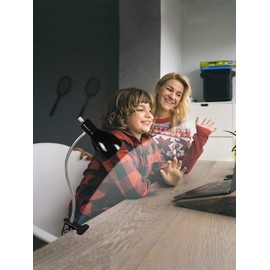 Lámpara de computadora para cuidar los ojos, lámpara de mesa de rotación de 360° con clip de cuello de cisne de rotación de luz de lectura portátil, luz de abrazadera, lámparas de computadora de