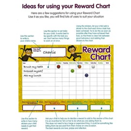4 x Kids Reward Chart Includes 225 Childrens Stickers