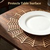 Halloween Spider Web Placemats Set of 4, Hollow Out Washable