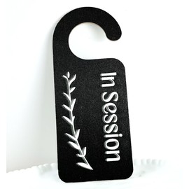 In Session Door Sign for Therapists, Esthetician Decor, Spa Decor, Spa Decor, Lash Room Decor, Reversible Double Sided Sign - Welcome/In Session Black