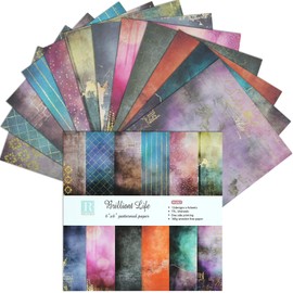 2 Pack 48 Sheets Decorative Scrapbook Paper Pack Vintage Scrapbooking Paper Pad 6”x 6” Journaling Paper Supplies Patterned Cardstock for Craft Gift Wrapping Photo Album PA2017