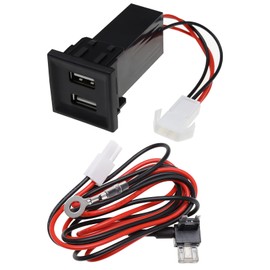 Be In Your Mind 2Pcs OEM Style Dual USB Charger Piggy Back Fuse Wiring Harness Replacement Compatible with VW T5 2003-2009 OEM Dual USB Phone Charger Ports 2 x 2.1Amps 12V - 17V