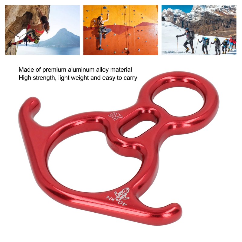 Descender Gear Aluminium Alloy 40KN Pulling Force Ox Horn Shaped