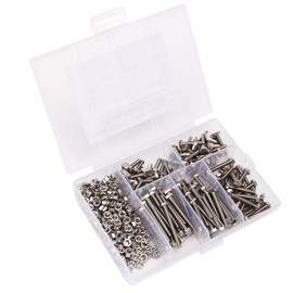 300Pcs M3 Hex Screws Nuts Set with Storage Box Uniform Pitch Oxidation Corrosion Resistance No Rusting Fasteners