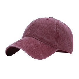 Oversize XXL Baseball Hats for Men and Women, Large Hats for Big Head Washed Burgundy