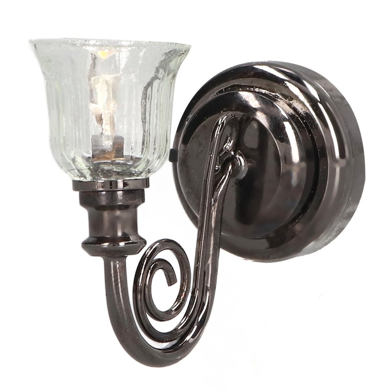 1:12 Dollhouse Wall Lamp LED Warm Lighting Vintage Look Metal