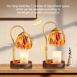Rsbrillialite Red Glowing Candle Warmer Lamp with Timer - Adjustable Height & 4 Dimming Levels, Festive Fall Decor for Home, Kitchen, Office | Holiday Gifts for Women