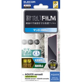 Elecom PM-S234FLFPAN AQUOS Sense8 / 7 / 6s / 6 (SH-54D / SHG11 etc.) Film, Fingerprint Authentication, Anti-Glare, Shockproof, Shock-Absorbing, Antibacterial, Anti-Fingerprint, Anti-Reflection, Matte, Bubble Prevention, Clear