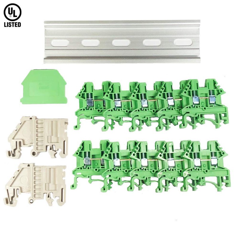 ICI Dinkle Assembly DK2.5N-GN 10 Gang Box Connector DIN Rail