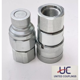 United Couplings 1/2" Body x 5/8" ORB/SAE Thread | Flat Face Hydraulic Coupler| Bobcat Skid Steer