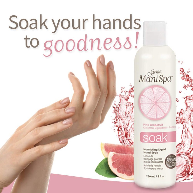 Gena Mani Spa Liquid Hand Soak | Softens, Moisturizes Hands,