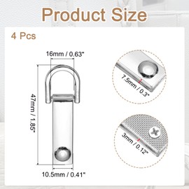 PATIKIL Bag Side Clip Buckle, 4 Pcs Metal Purse Suspension Clasp Suspending Handbag Chain Strap Connector with D Ring Purse Strap Hardware for Bag Making DIY Crossbody Craft, Bright Silver