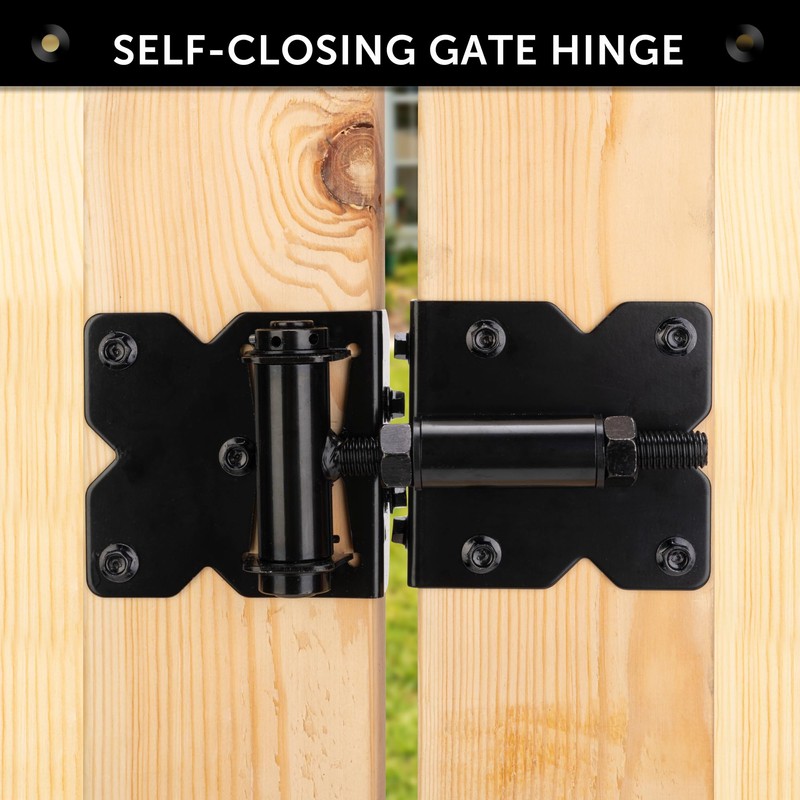 YONSIN 2pcs Self Closing Gate Hinges Heavy Duty Hardware for