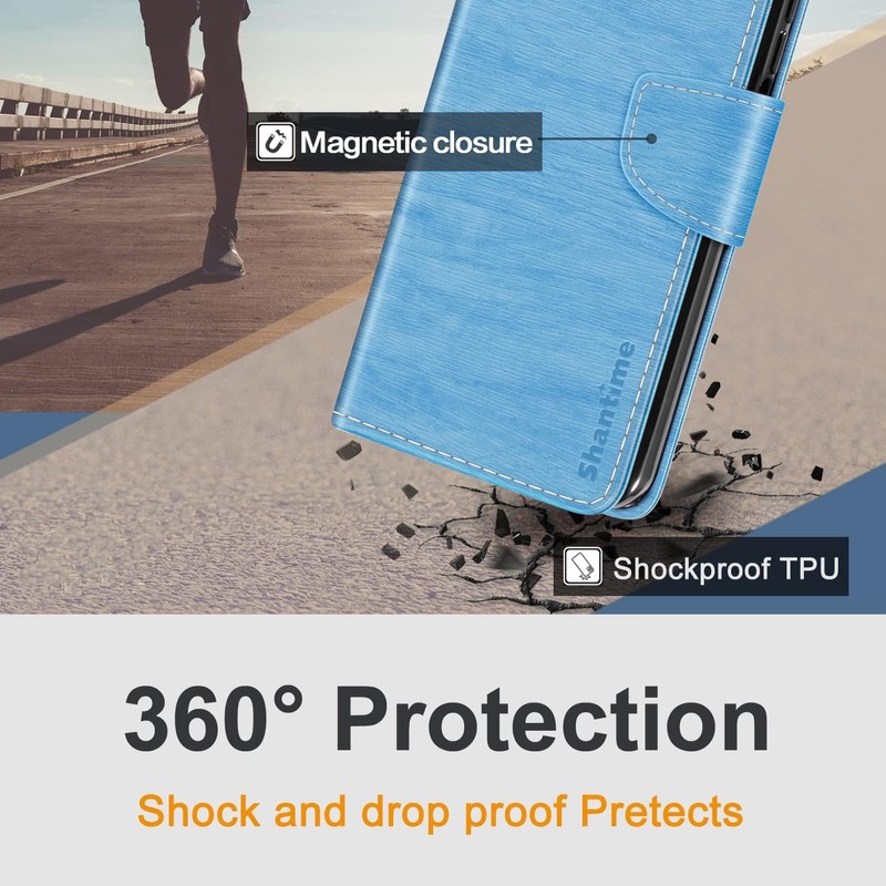 Shantime Leather Wallet Case Compatible with AGM Glory G1S Pro,
