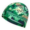 BORN TO SWIM | Green | Fabric Swimming Cap |