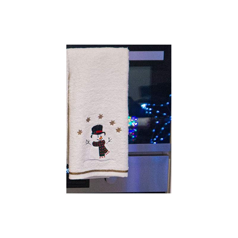 Lex's Linens Snowman Embroidered Christmas Hand/Kitchen Towel