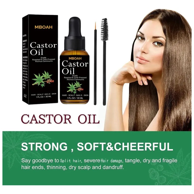 Aceite De Ricino Mboah Grado Cosmético 2 Frascos 30 Ml