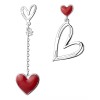 Deluxe Aretes Zirconia Corazón Pendientes Asimétricos Regalo Amor