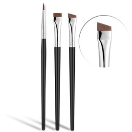 JASSINS - Cepillo delineador de ojos en ángulo fino, juego de brochas de maquillaje ultra finas de precisión, pincel delineador de ojos de punta fina, herramienta de maquillaje de ojos con cerdas