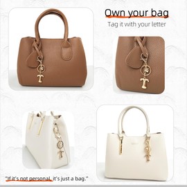 BydGxy Gold Bubble Heart Initial Letter Keychain – Cute Bag Charms for Handbags, Purse Charms for Women, Gold Keychain Accessories, Stylish Heart Pendant (T)