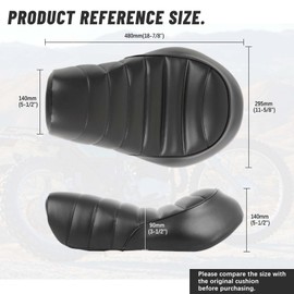 DREAMIZER Motorcycle Seat Black Sporster seat Rider Seat Compatible with Harley Sportster Iron 883 XL883N 2016-2022 (Black Rider Seat)