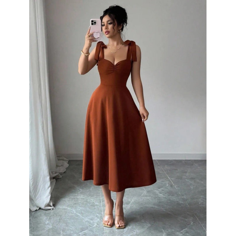 Vestido Informal De Fiesta Con Cinturón Para Mujer