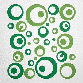WANDfee® Wall Tattoo, Circles, Dots, 50 Stickers, Colour Choice For Children's Bedroom, Living Room, Hallway, Bathroom, Kitchen, Tile Stickers, green